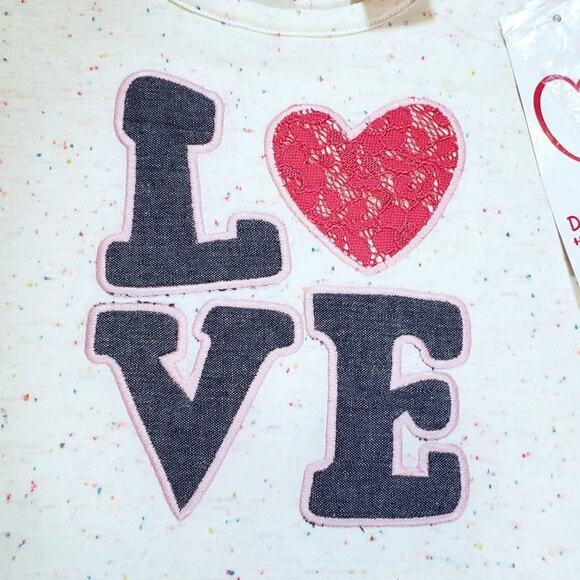 Design History Girl's 3T‎ Cold Shoulder "Love" Tee Shirt NWT - Picture 2 of 5